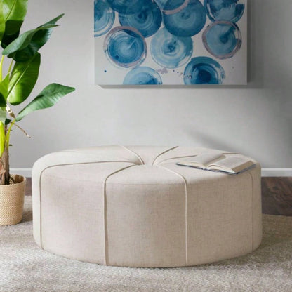 48 Ottoman, Polyester Fabric Large Cocktail Ottoman Modern Style Living Room,