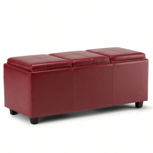 Avalon - Storage Ottoman - Red