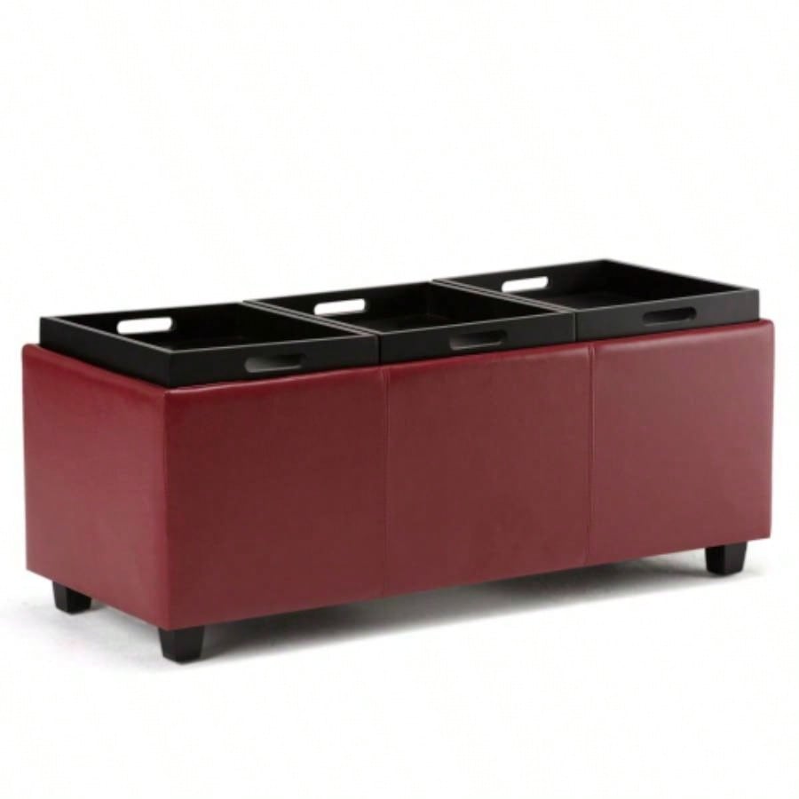 Avalon - Storage Ottoman - Red