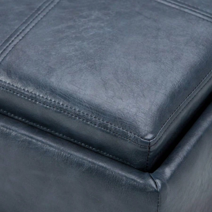Rockwood - Cube Storage Ottoman with Tray - Blue