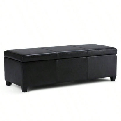 Avalon - Storage Ottoman - Midnight Black