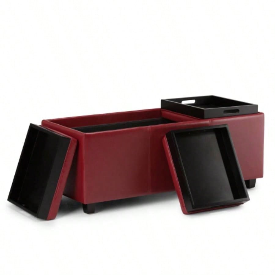 Avalon - Storage Ottoman - Red