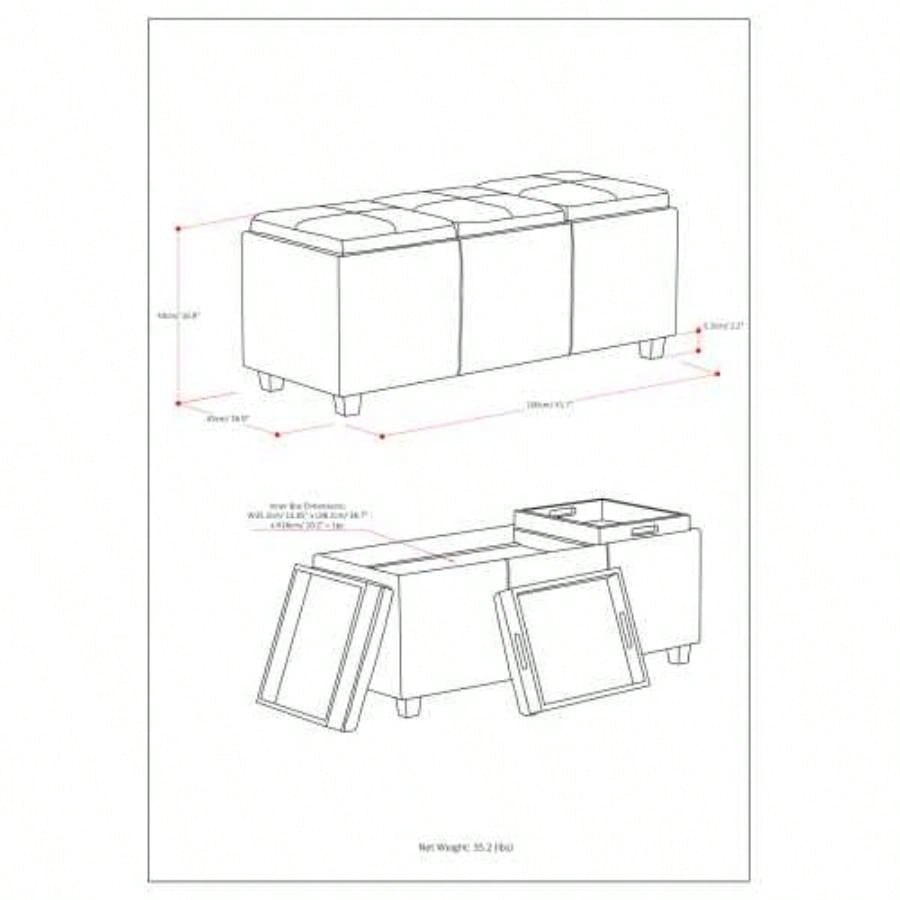 Avalon - Storage Ottoman - Natural