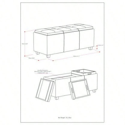 Avalon - Storage Ottoman - Natural