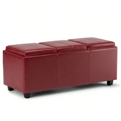 Avalon - Storage Ottoman - Red