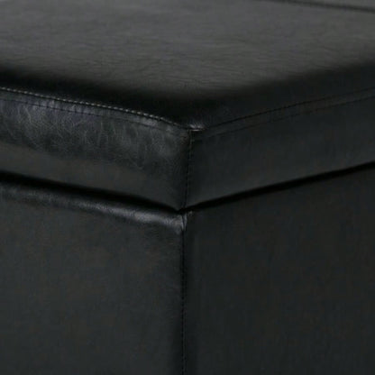 Avalon - Storage Ottoman - Midnight Black
