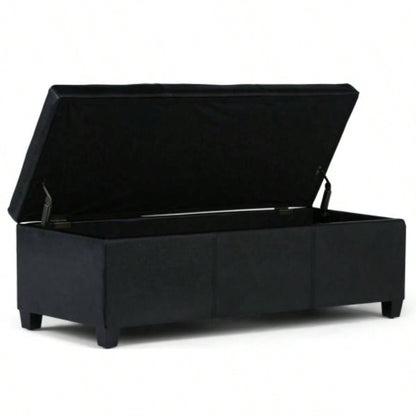 Avalon - Storage Ottoman - Midnight Black
