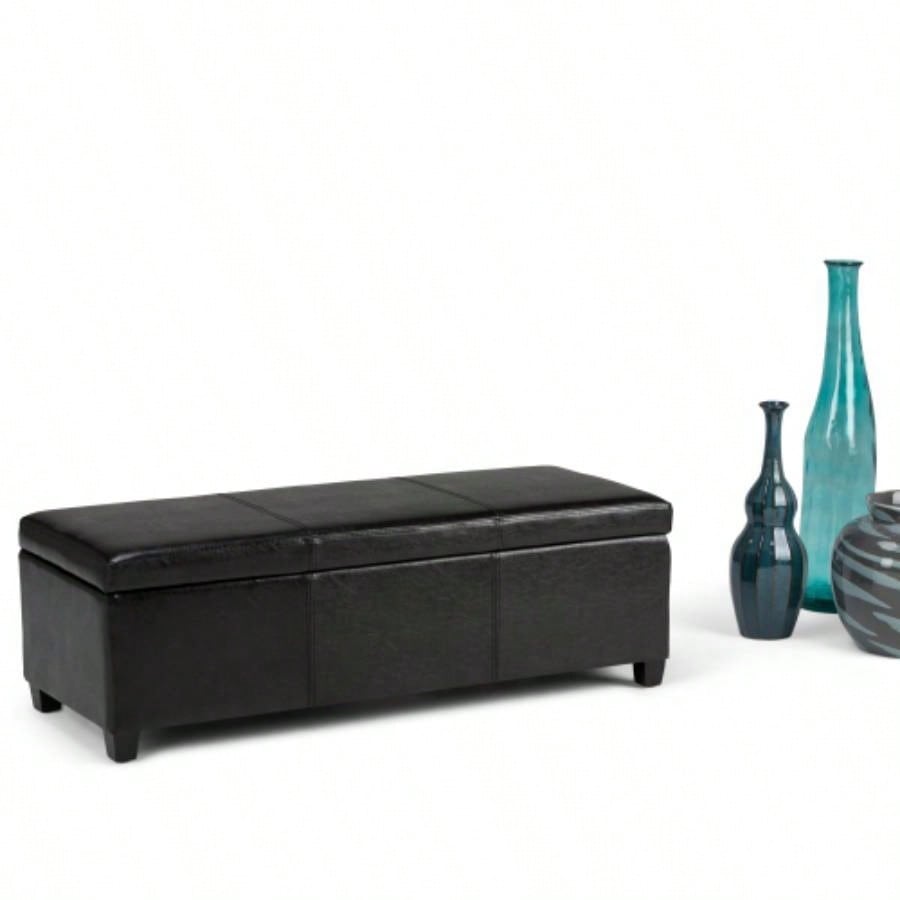 Avalon - Storage Ottoman - Midnight Black
