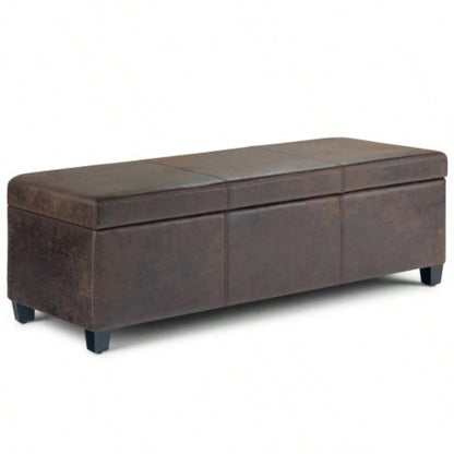 Avalon - Storage Ottoman - Distressed Brown