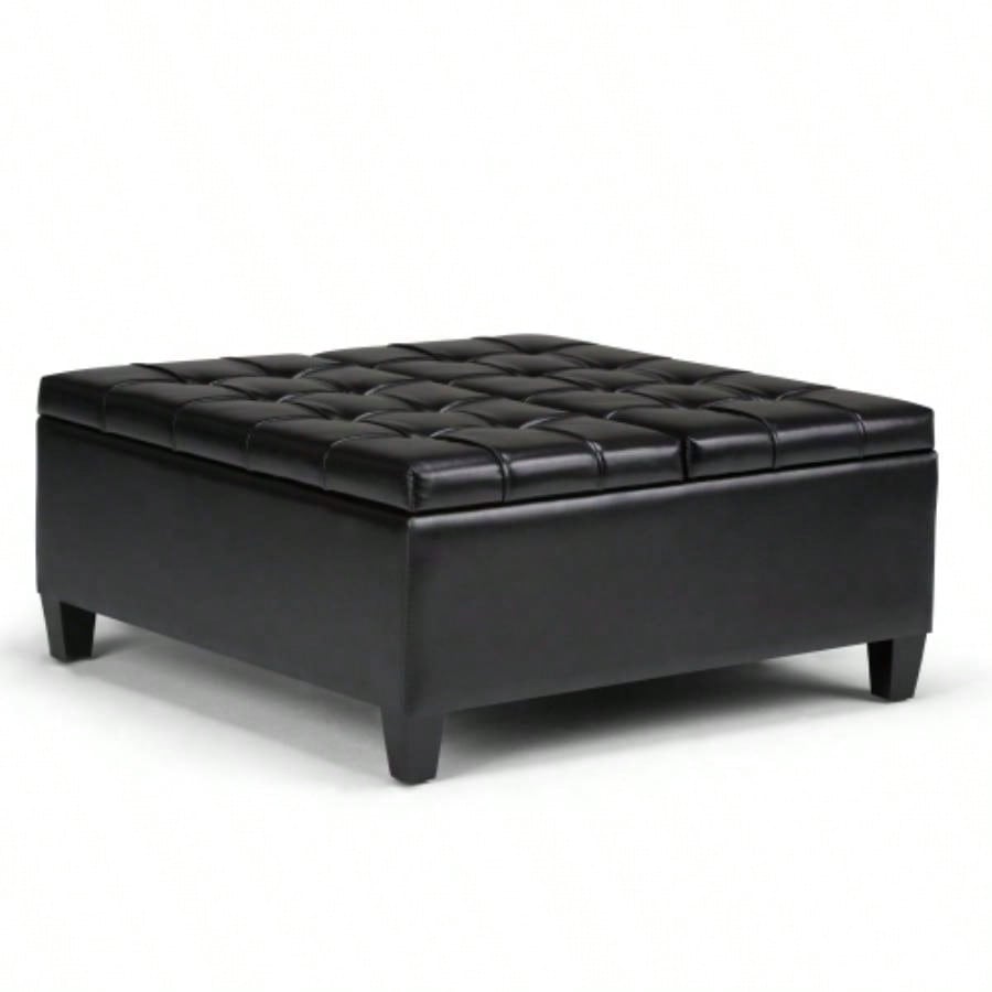 Harrison - Coffee Table Storage Ottoman - Midnight Black