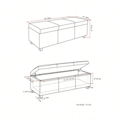 Avalon - Storage Ottoman - Distressed Brown