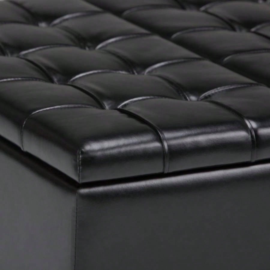 Harrison - Coffee Table Storage Ottoman - Midnight Black