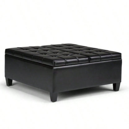 Harrison - Coffee Table Storage Ottoman - Midnight Black