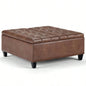 Harrison - Coffee Table Storage Ottoman - Distressed Umber Brown