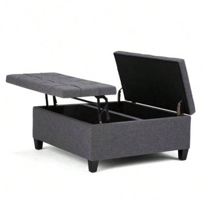 Harrison - Coffee Table Storage Ottoman - Slate