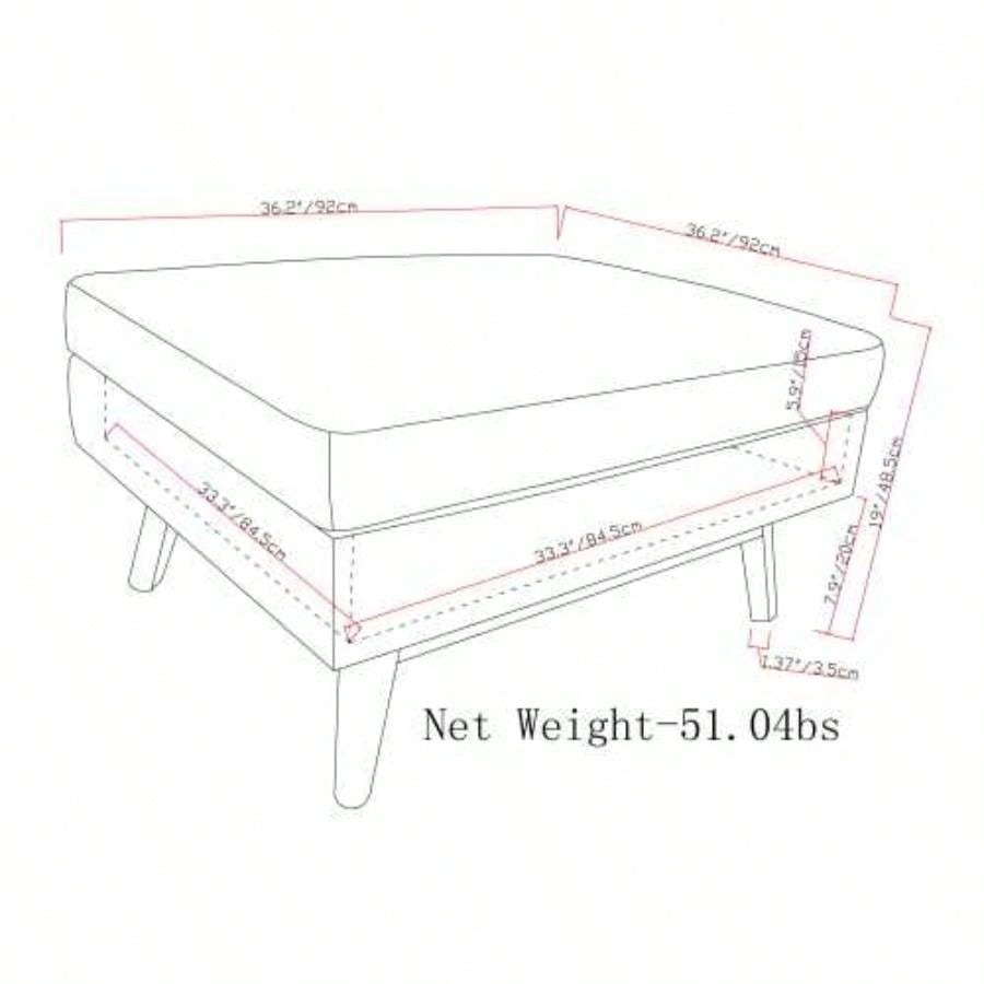 Owen - Square Coffee Table Storage Ottoman - Distressed Brown