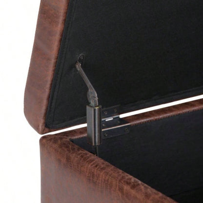 Owen - Coffee Table Storage Ottoman - Distressed Brown