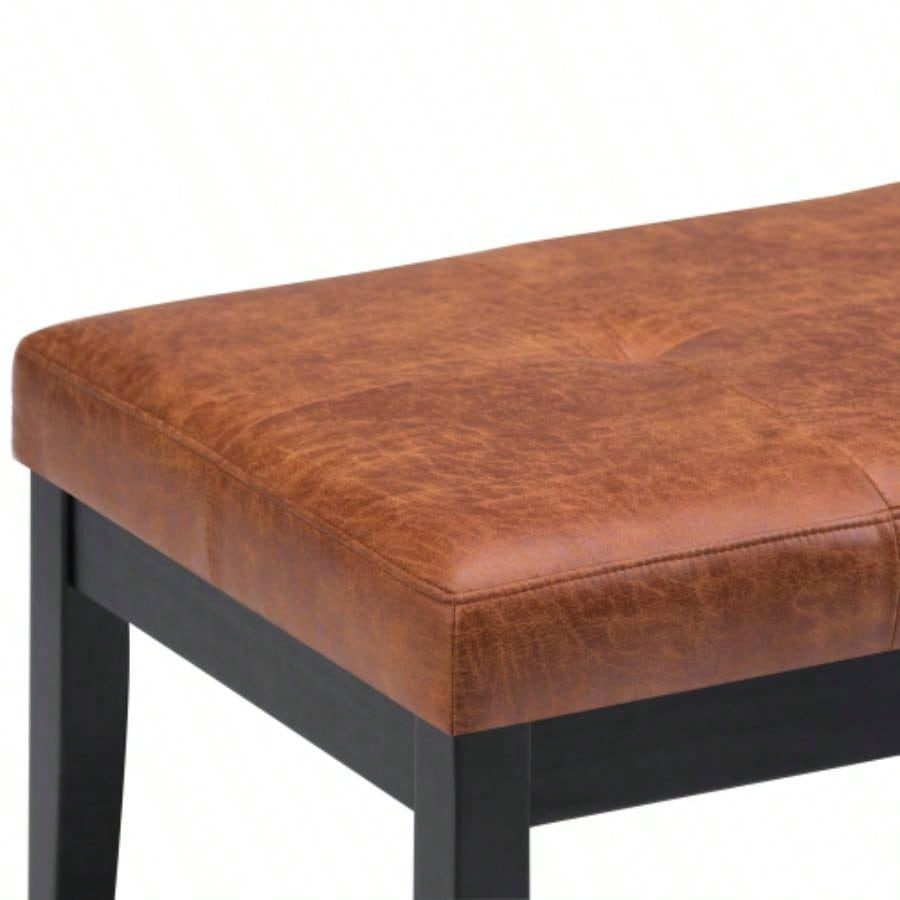 Lacey - Tufted Ottoman - Distressed Brown