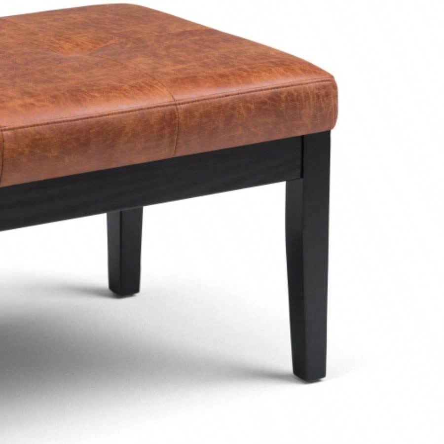 Lacey - Tufted Ottoman - Distressed Brown