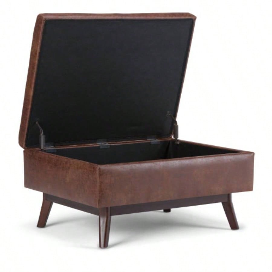 Owen - Coffee Table Storage Ottoman - Distressed Brown