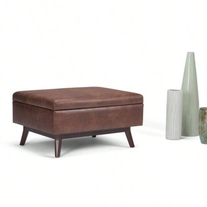 Owen - Coffee Table Storage Ottoman - Distressed Brown