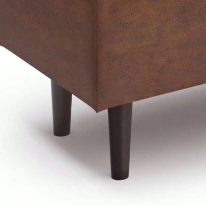 Shay - Mid Rectangular Storage Ottoman - Distressed Brown
