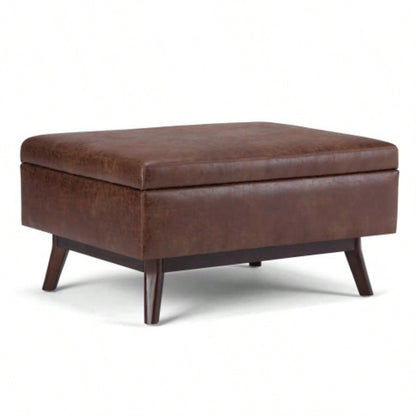 Owen - Coffee Table Storage Ottoman - Distressed Brown
