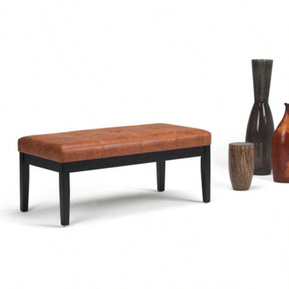 Lacey - Tufted Ottoman - Distressed Brown
