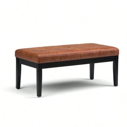 Lacey - Tufted Ottoman - Distressed Brown