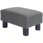 HOMCOM Ottoman Foot Rest, Small Foot Stool with Linen Fabric Upholstery and Plastic, Cube Ottoman Living Room, Charcoal Gray