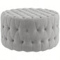 HOMCOM Button Tufted Ottoman Foot Stool with Velvet - feel Upholstery, Gray