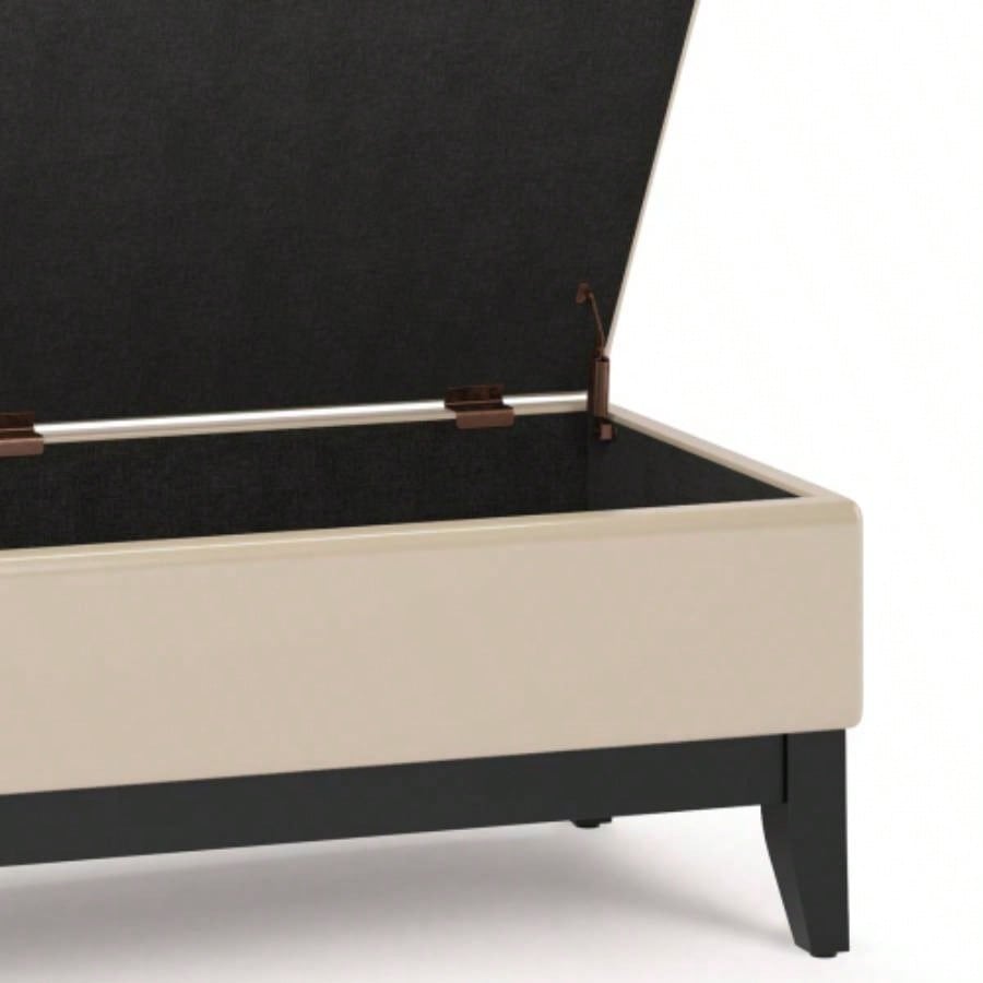 - Storage Ottoman with Tray - Satin