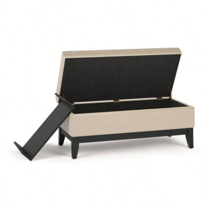 - Storage Ottoman with Tray - Satin