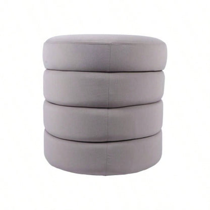 Velvet Ottoman with Storage, Taupe