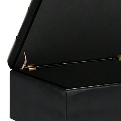 Harrison - Small Coffee Table Storage Ottoman - Midnight Black