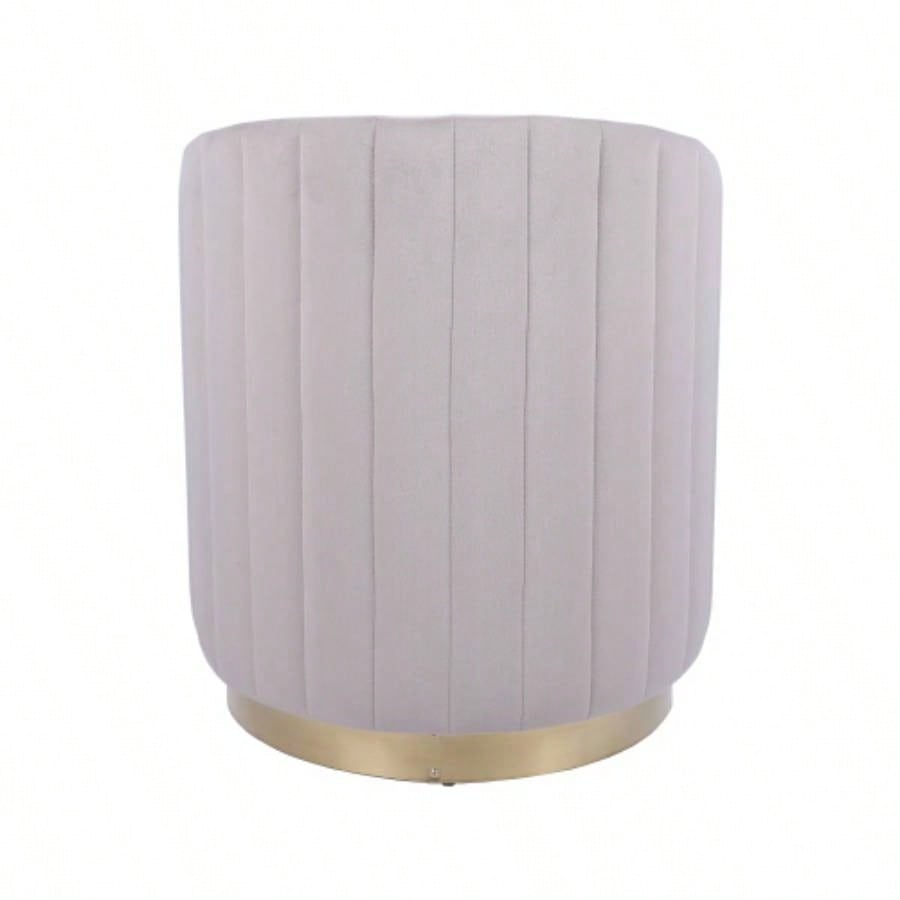 Two - Toned Ottoman with Storage or Vanity Stool, Taupe