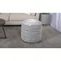 River Resistant Handcrafted Cylindrical Pouf, White