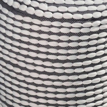 River Resistant Handcrafted Cylindrical Pouf, White