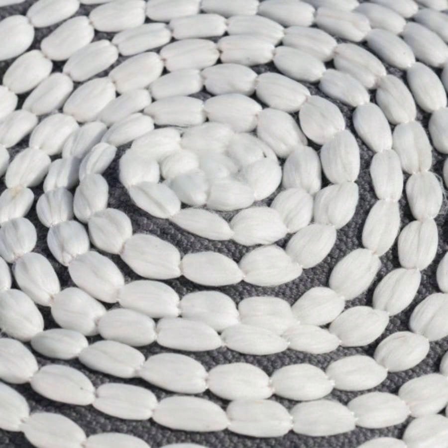 River Resistant Handcrafted Cylindrical Pouf, White