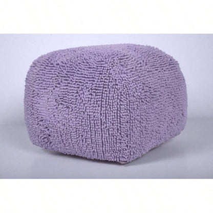 Spongy Microfiber Square Pouf, Lavender