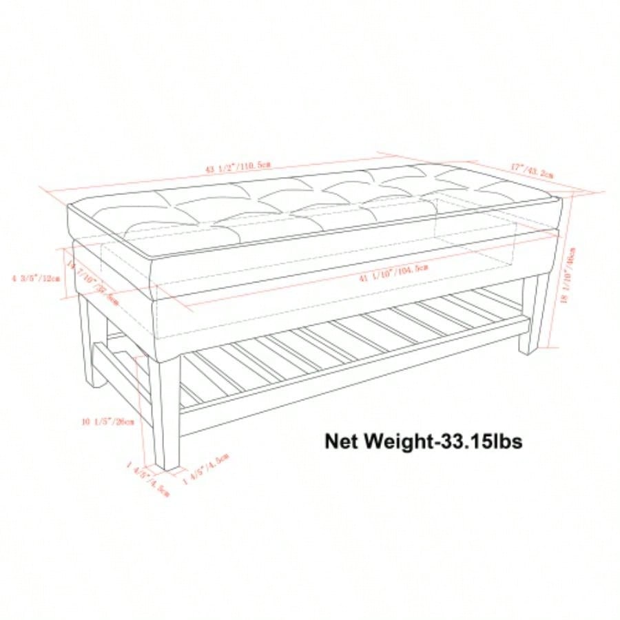 Cosmopolitan - Storage Ottoman with Open Bottom - Cloud