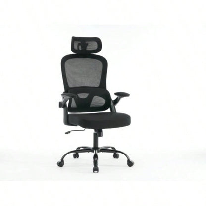 Ergonomic Mesh Office Chair, High Back Desk Chair with 3D Armrests, UpDown Lumbar Support, Swivel Computer Task Chair with Adjustable 2D Headrest, Tilt Function Black