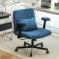 Green Velvet Criss Armrest Office Chair with Wheels - Modern Home Office, Meditation Work