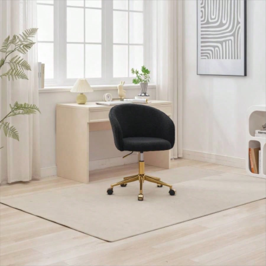 Hengming Golden foot office chair, modern armchair, height adjustable, rotary cosmetic chair, bedroom, set of 1