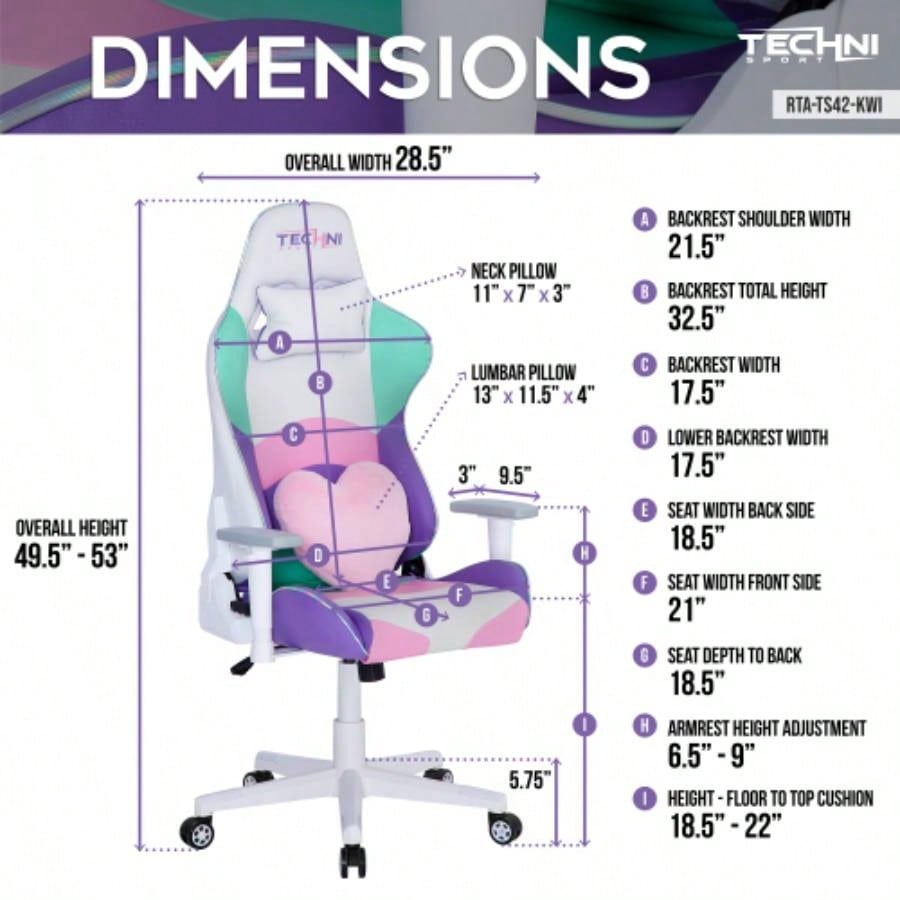 Techni Sport TS - 42 Office - PC Gaming Chair, Kawaii