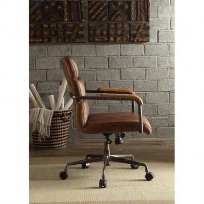 Harith Retro Brown Top Grain Leather Office Chair
