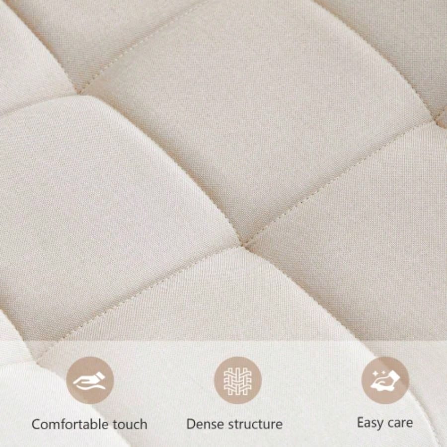 Homw Office Desk Chair with Wheels, Armless Desk Chair with Lumbar Support, Adjustable Height 360 Rolling Swivel Computer Chairs Home Office Study Room, Linen, Beige