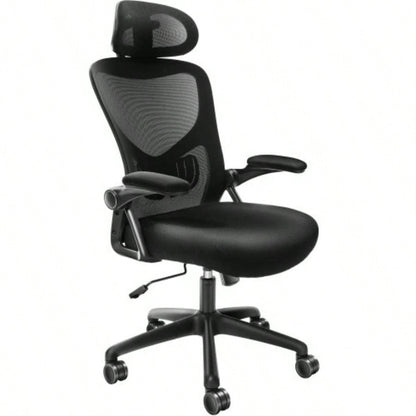 Office Chair with Adjustable Lumbar Support, High Back Ergonomic Desk Chair with Adjustable Headrest, Ergonomic Office Chair Backrest with 2D Armrest, Computer Chair Home, Office