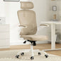 Ergonomic Office Chair, Home Office Desk Chair with Headrest, High Back Computer Chair with Armrests and Adjustable Lumbar Support Home Office Study Room, White Gray