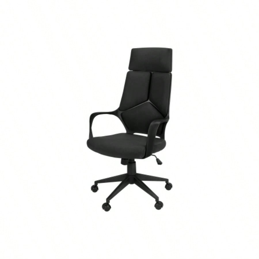 Office Chair, Adjustable Height, Swivel, Ergonomic, Armrests, Computer Desk, Work, Black Fabric, Black Metal, Contemporary, Modern